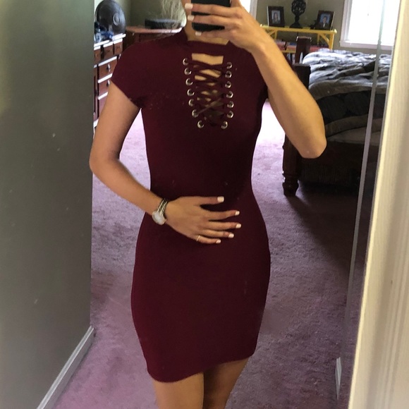 No Boundaries Dresses & Skirts - 🌟 50% Off | Tight mini burgundy dress